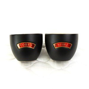 Bailey's Irish Cream MINE and YOURS Mugs Dessert Coffee Cups Bowl Ceramic Dishes